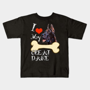 Great Dane T-Shirt - I Love My Great Dane Kids T-Shirt